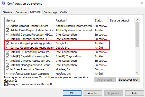 4-Désactiver la mise à jour automatique de Chrome dans Windows 10